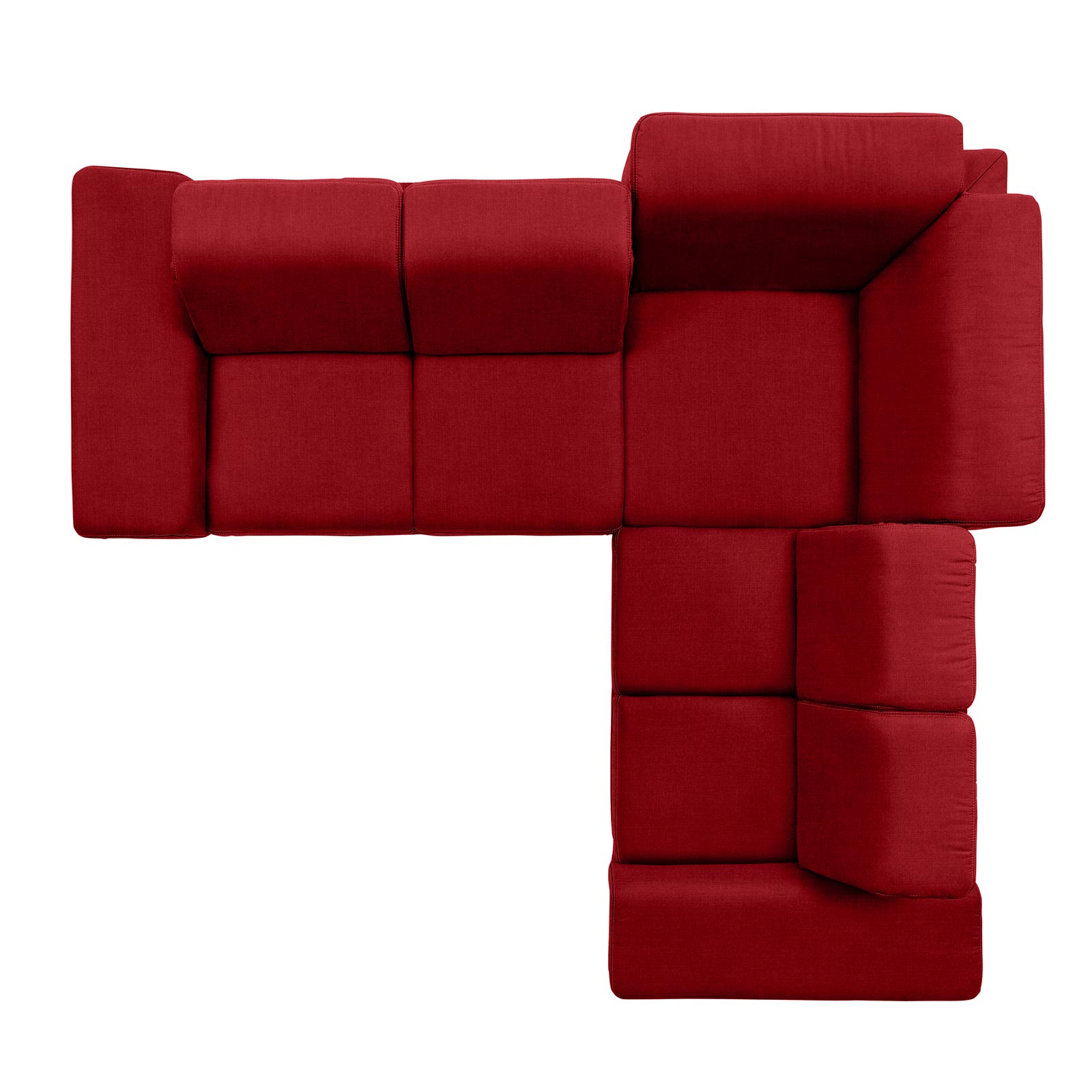 polsterpower Boxspringsofa - Miro bordeaux - Basismodell - rechts
