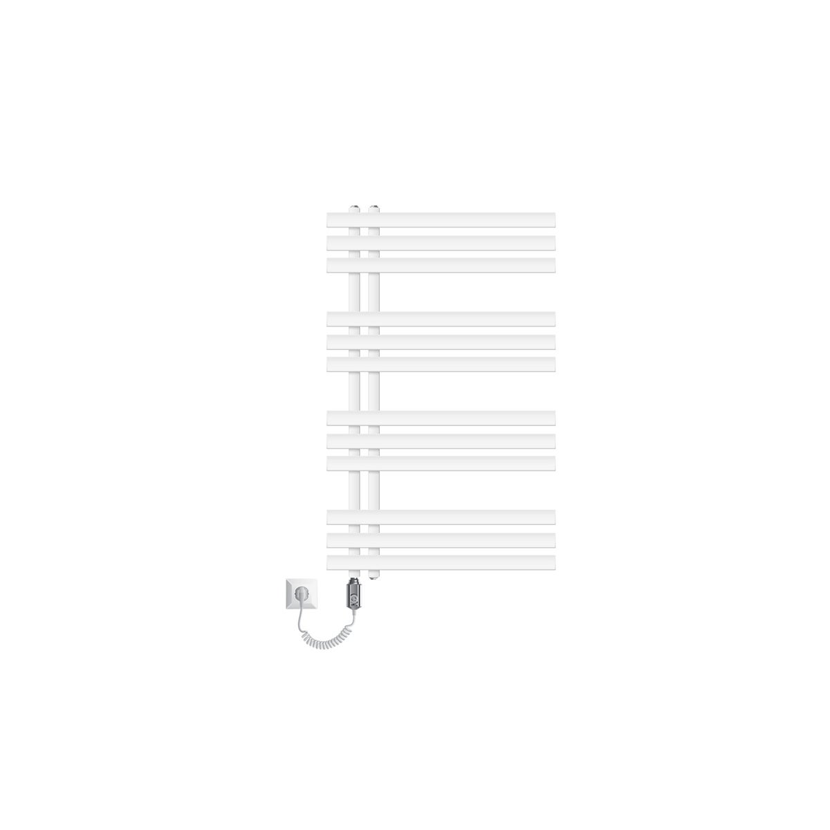 ECD Germany Iron EM Design Elektrische Badkamerradiator 600 x 1000 mm Wit met 600W Verwarmingselement - Hoog Vermogen - Elektrische Designradiator Paneelradiator Handdoekwarmer Handdoekdroger