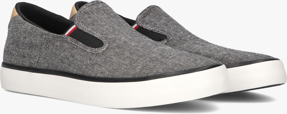 TOMMY HILFIGER zwarte tommy hilfiger instappers tommy hilfiger hi vulc low slipon chambray