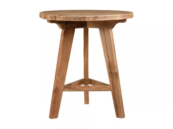 Table de bar ronde D. 89 cm en bois massif pin recyclé - CHALET