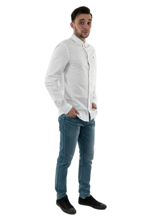 Chemise tommy jeans slim stretch oxf ybr white