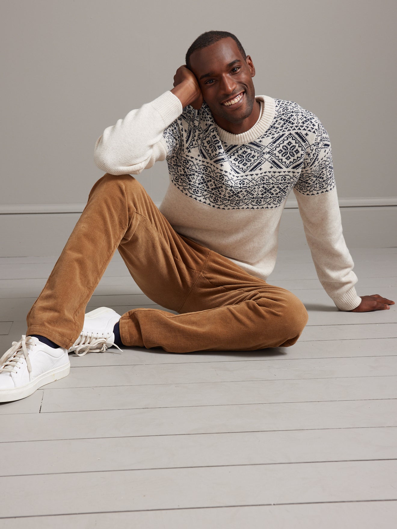 Pull col rond homme - collection jacquard famille