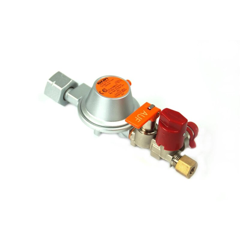 GOK Gasdruckregler 50 mbar - 1kg/h  Komb.A -> Rohrverschraubung 8 mm
