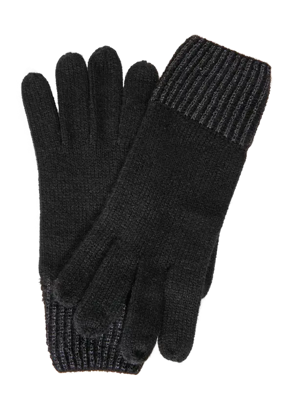 Strickhandschuh mit Glanz - Black