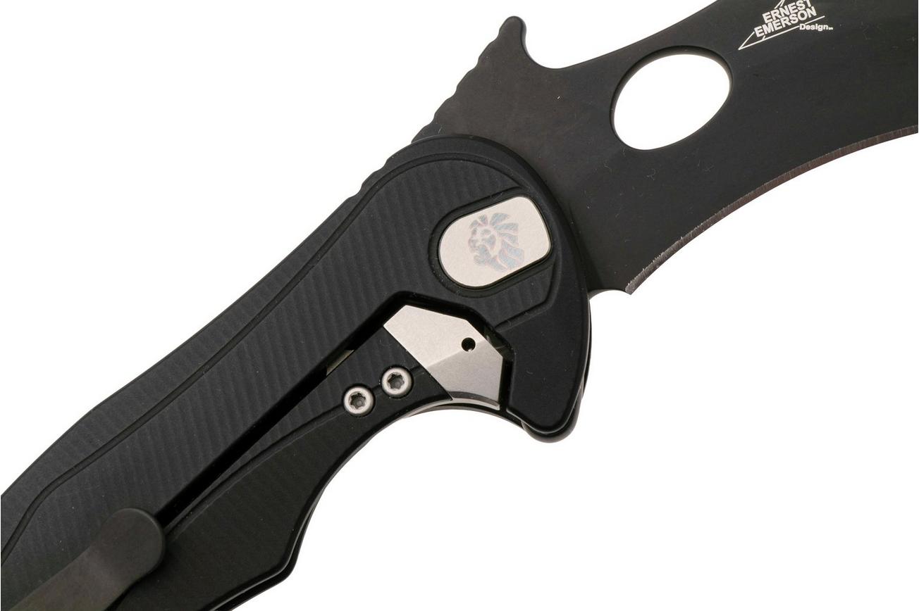 LionSteel L.E.One Mid LE2-BB, Old Black M390, Black Aluminum, karambit zakmes