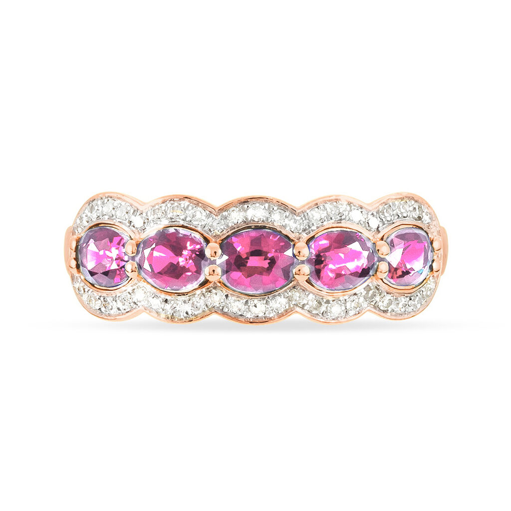 Bague Margaux Or Rose Tourmaline Et Diamant