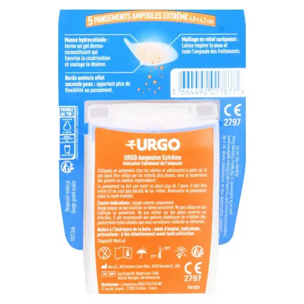 Curativos Urgo Extreme para pés, mãos e bolhas (5 unidades)