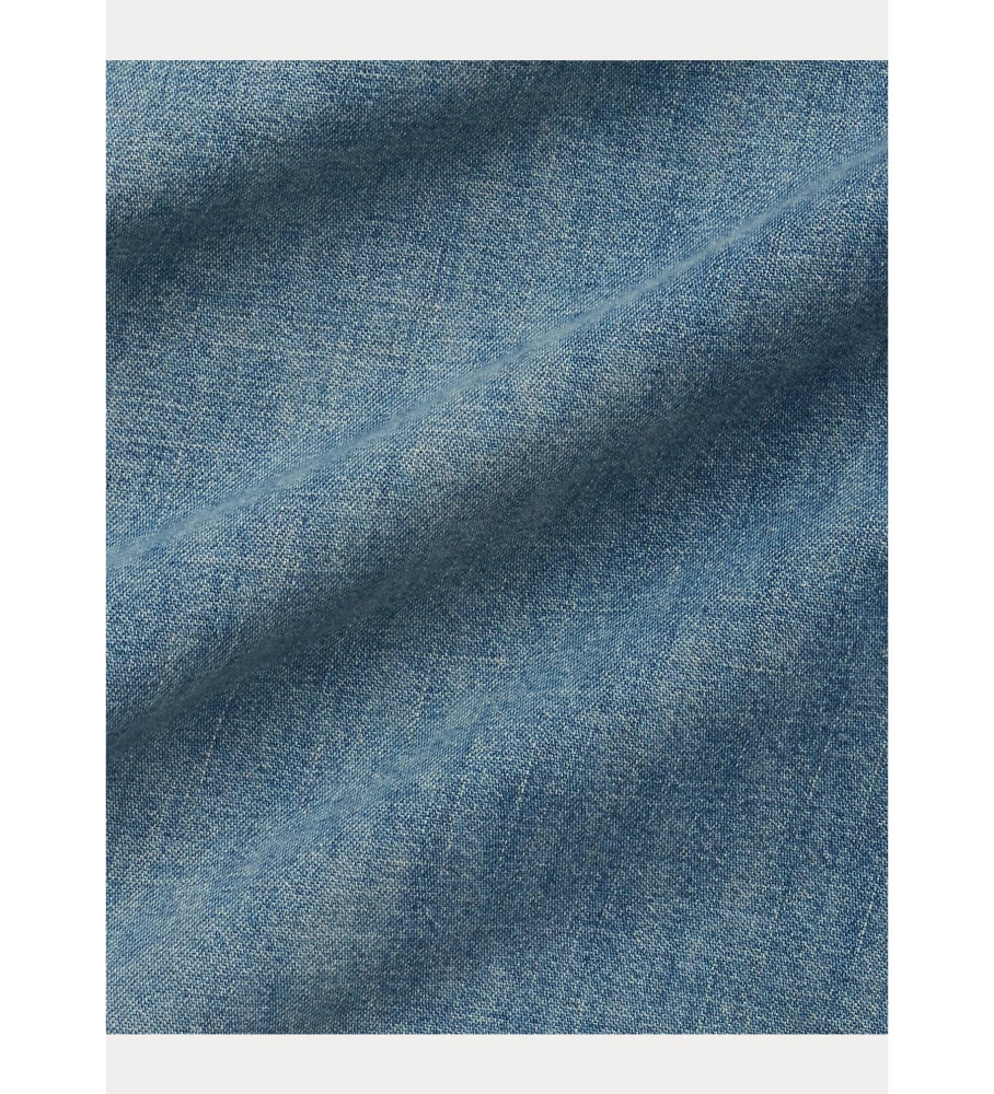 Camisa Ralph Lauren estilo western em denim azul flamejante