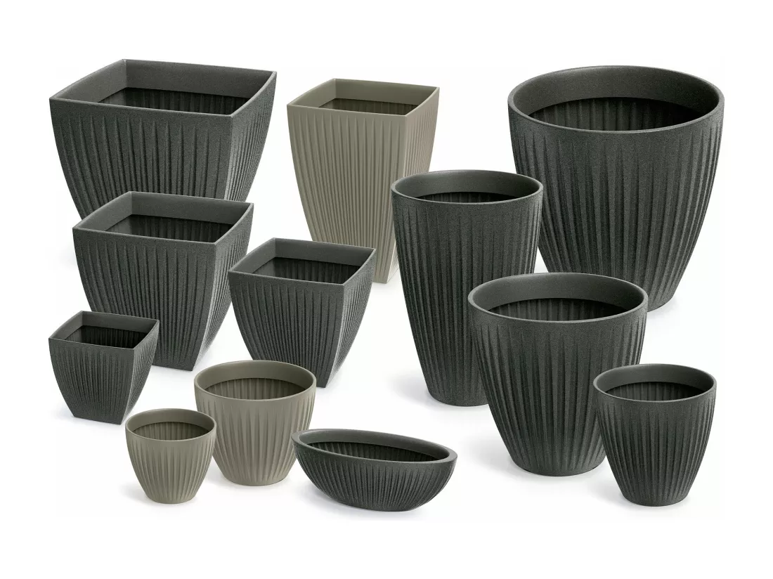 Pot de fleurs Latia Carré MIDL Ø48x48 Granit graphite