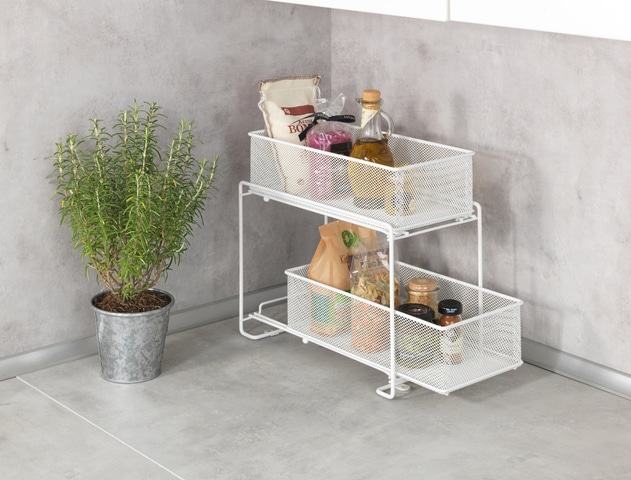 WENKO Küchenregal »Modell Gioma« Komplett-Set, 3 Stk. tlg. Schubladenregal, Organizer mit 2 Etagen, für Unterschränke & Regale