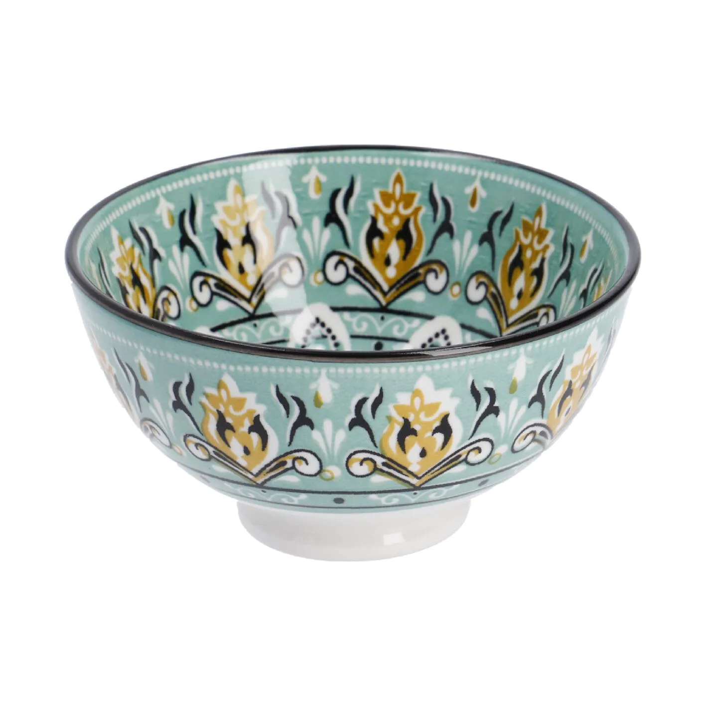 Schale China, hoch, grün/braun, 9.5 cm