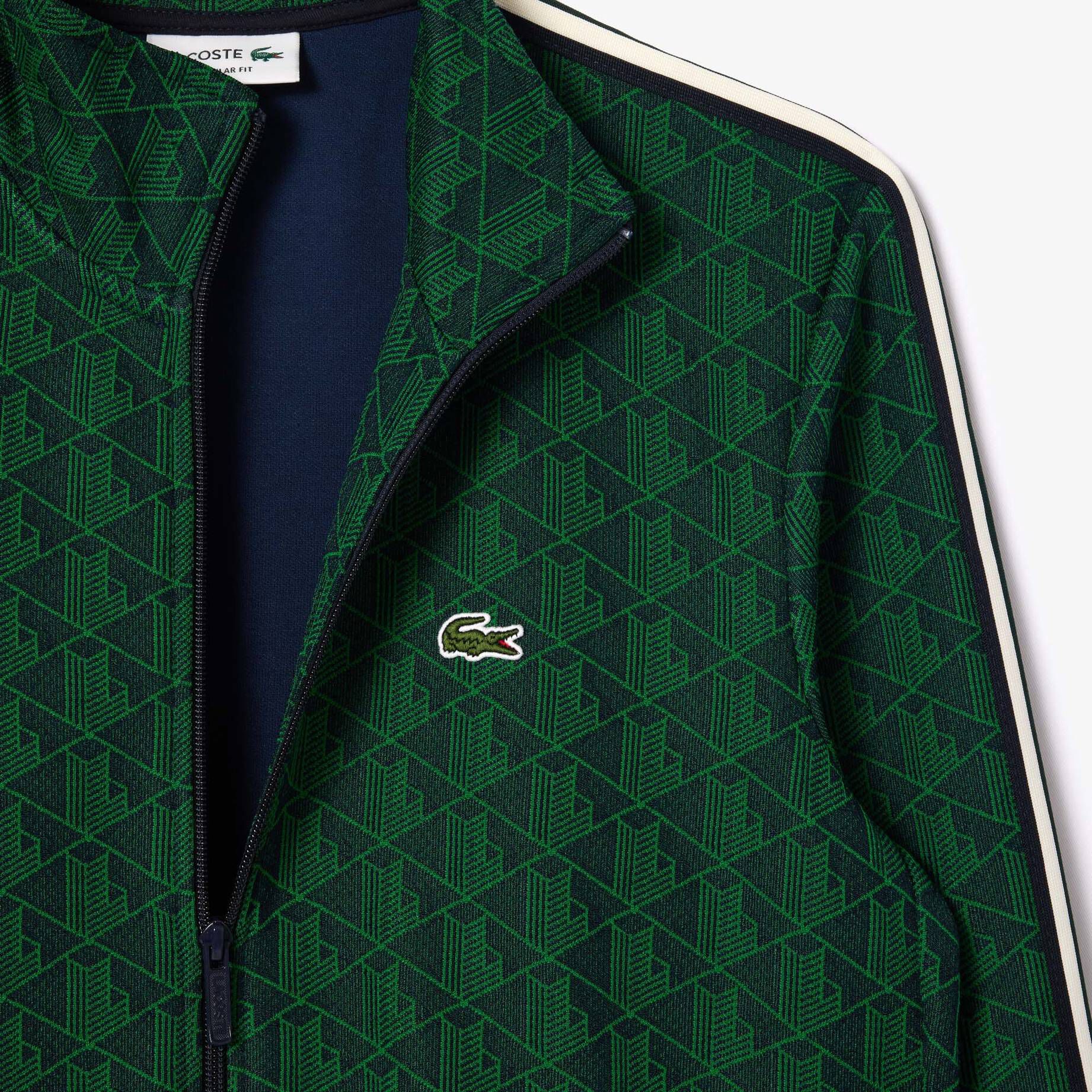 Lacoste| Herren Sweatjacke mit Monogramm-Print