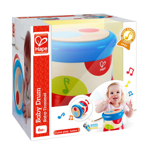 Tambour de bébé Bois et multicolor - HAPE