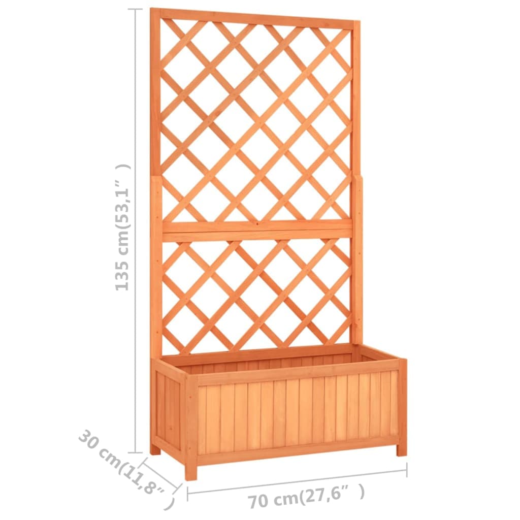 Treliça para Jardim vidaXL, Madeira de Abeto Marrom, 70x30x135cm