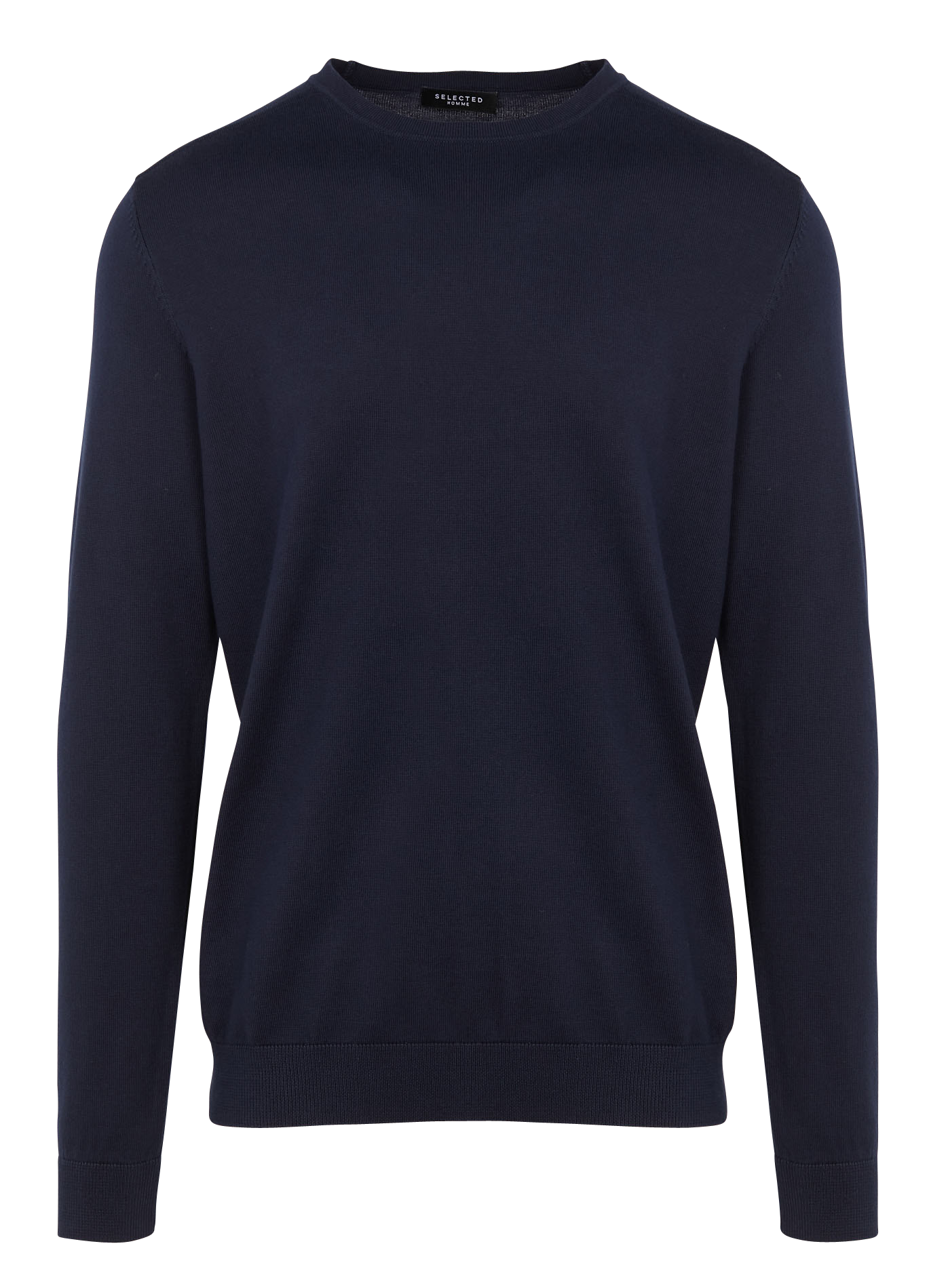 Pull col rond regular-fit en coton | Bleu
