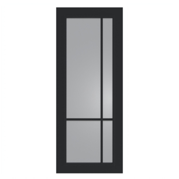 Arne & Bodil binnendeur ABD521 rook glas - wit afgelakt - glaslat diep zwart