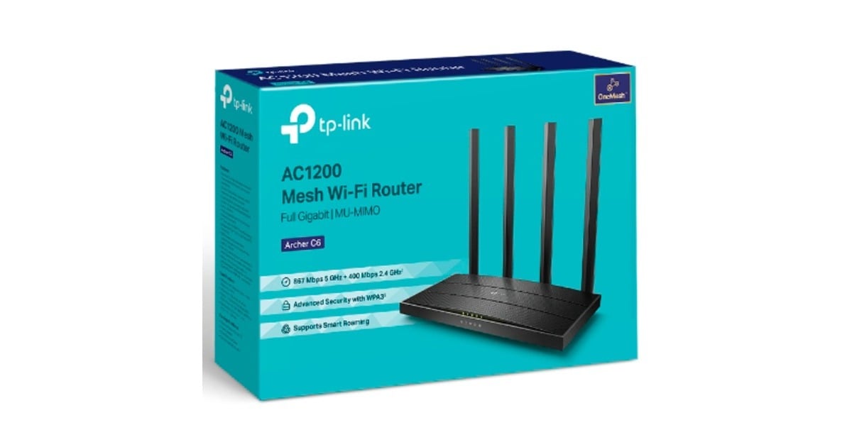 TP-LinkArcher C6 V4.0 router  (Zwart)