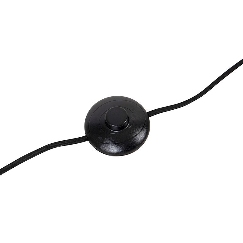 Design vloerlamp zwart met amber glas - Qara Down