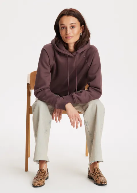 Hoodie met applicatie bruin (BRN.L)