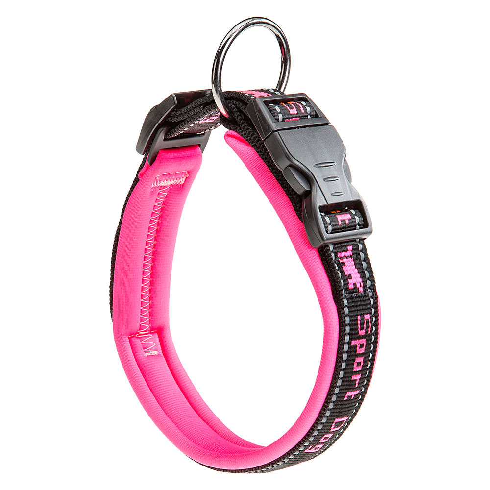 Ferplast collier pour chiens sport dog c25/65, poignée rembourée, ceinture réfléchissante, étiquette porte-nom, a: 55÷65 cm - b: