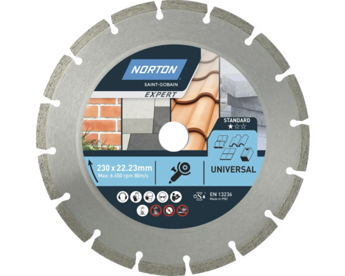 Diamantdoorslijpschijvenset Norton Standard Ø 230x22,23mm, 2-delig.