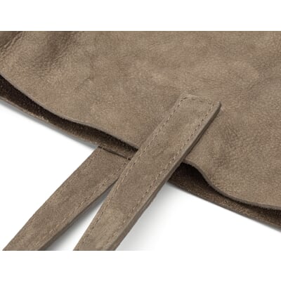Damen-Totebag Leder, Schiefergrau
