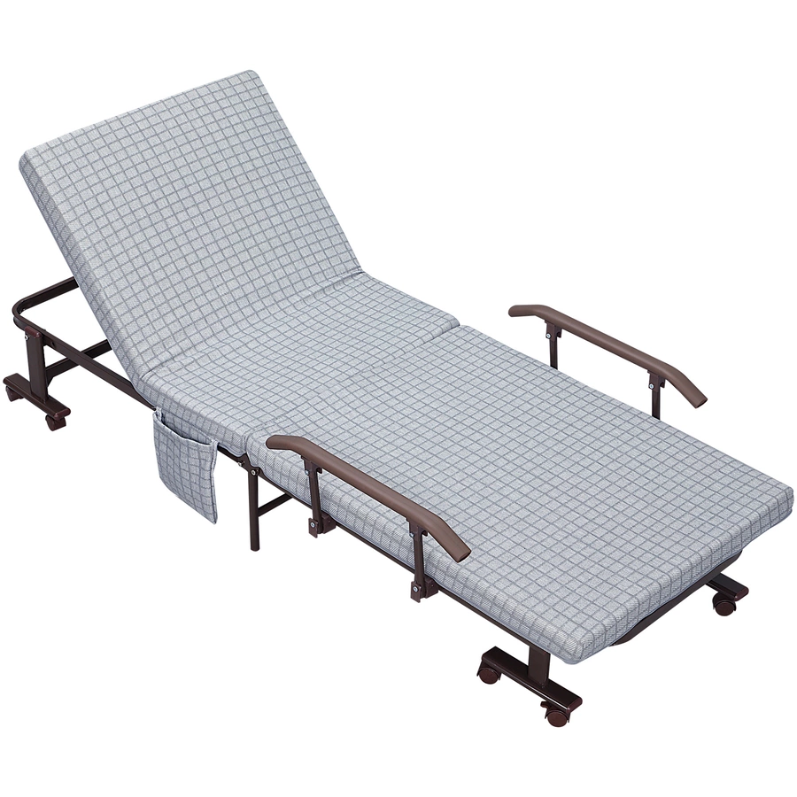 HOMCOM Klappbett mit Rollen grau