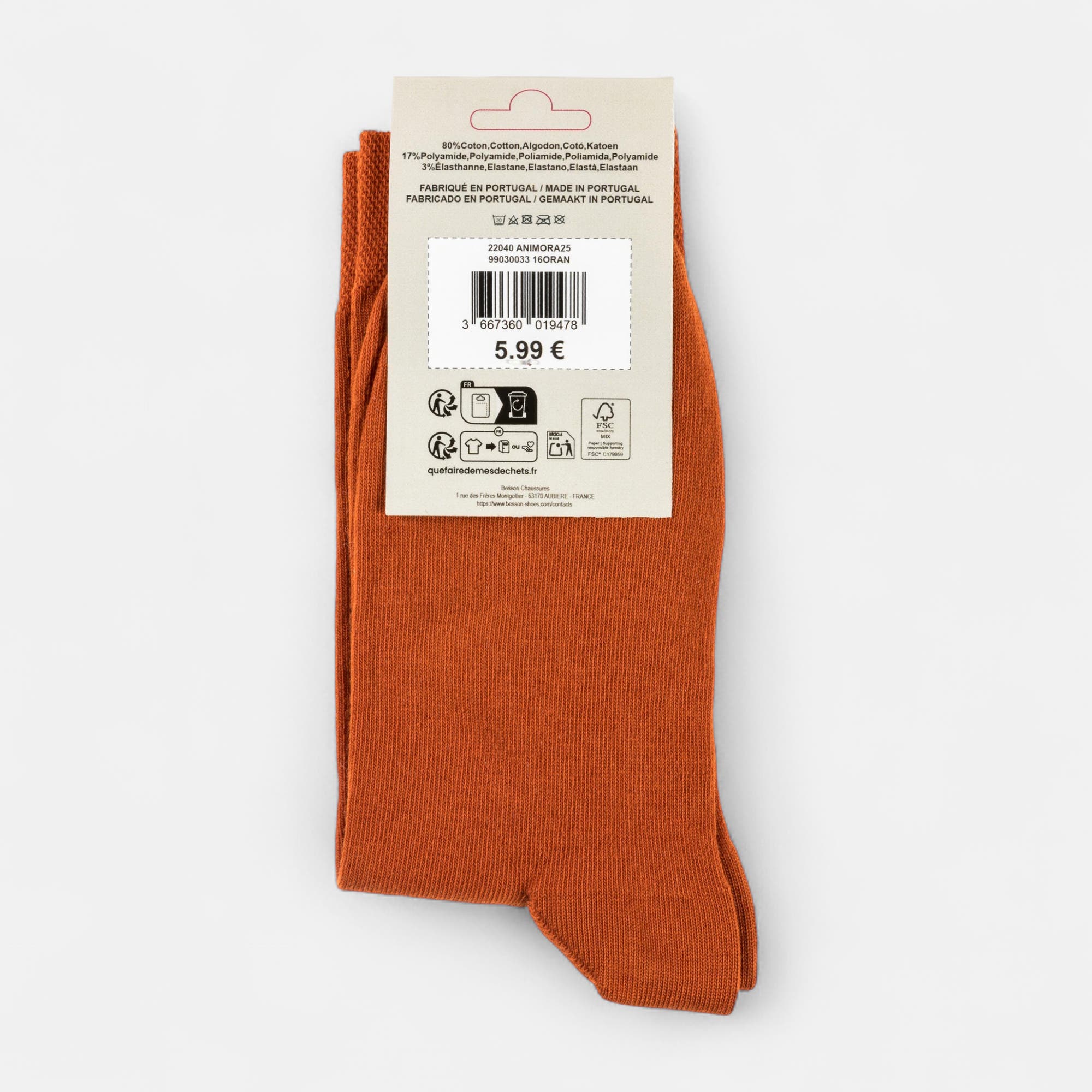 Chaussettes Homme orange