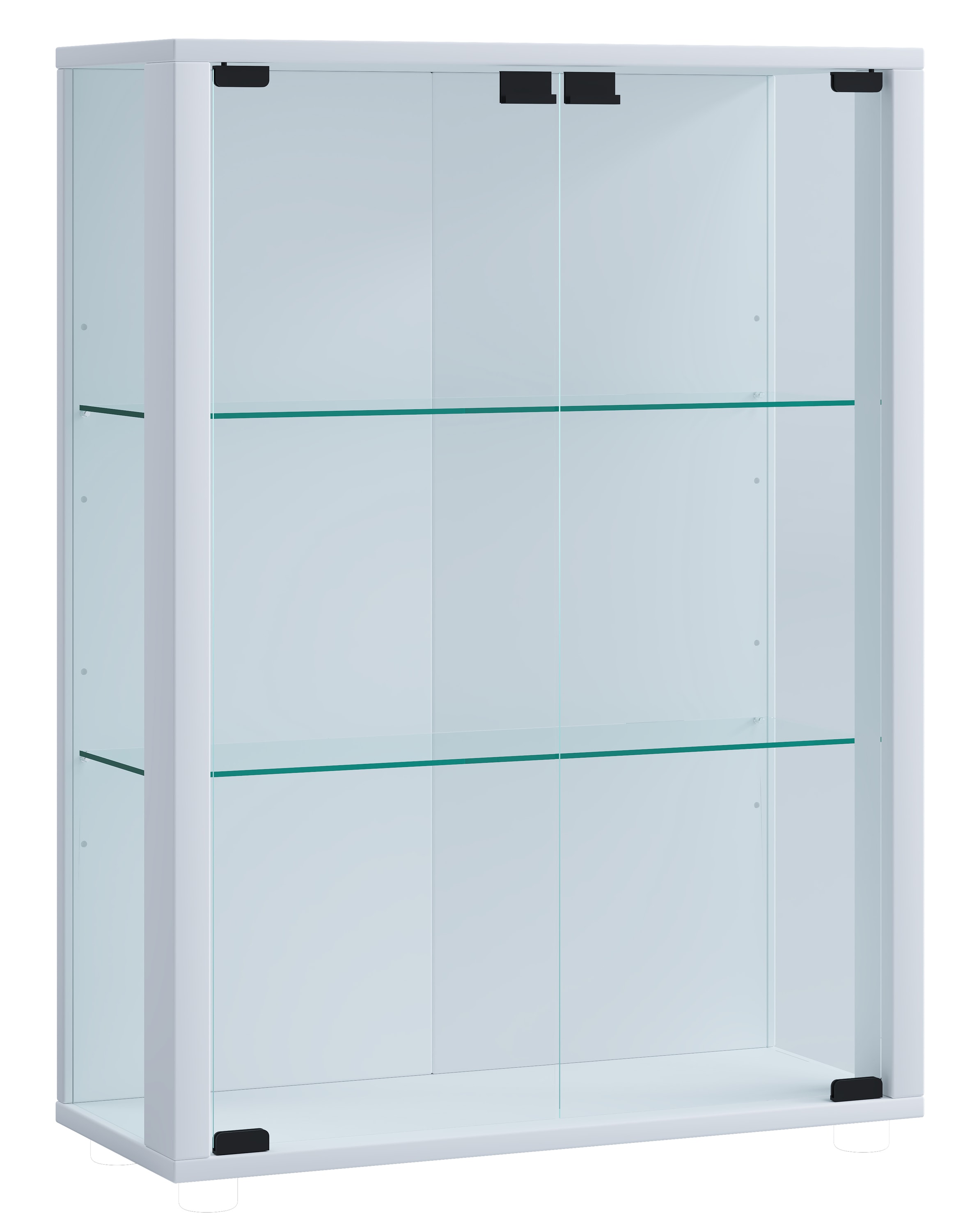 VCM Glasvitrine hängend | Vitrine Glas mit ESG-Sicherheitsglas | Maße: H. 80 x B. 60 x T. 25 cm | Hängevitrine Glas | Modern und platzsparend | Glas Vitrinenschrank - Udina