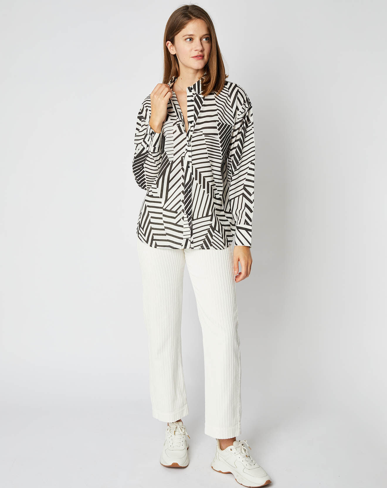 An'ge Chemise en Coton Frédérique zenya à motifs noir/blanc