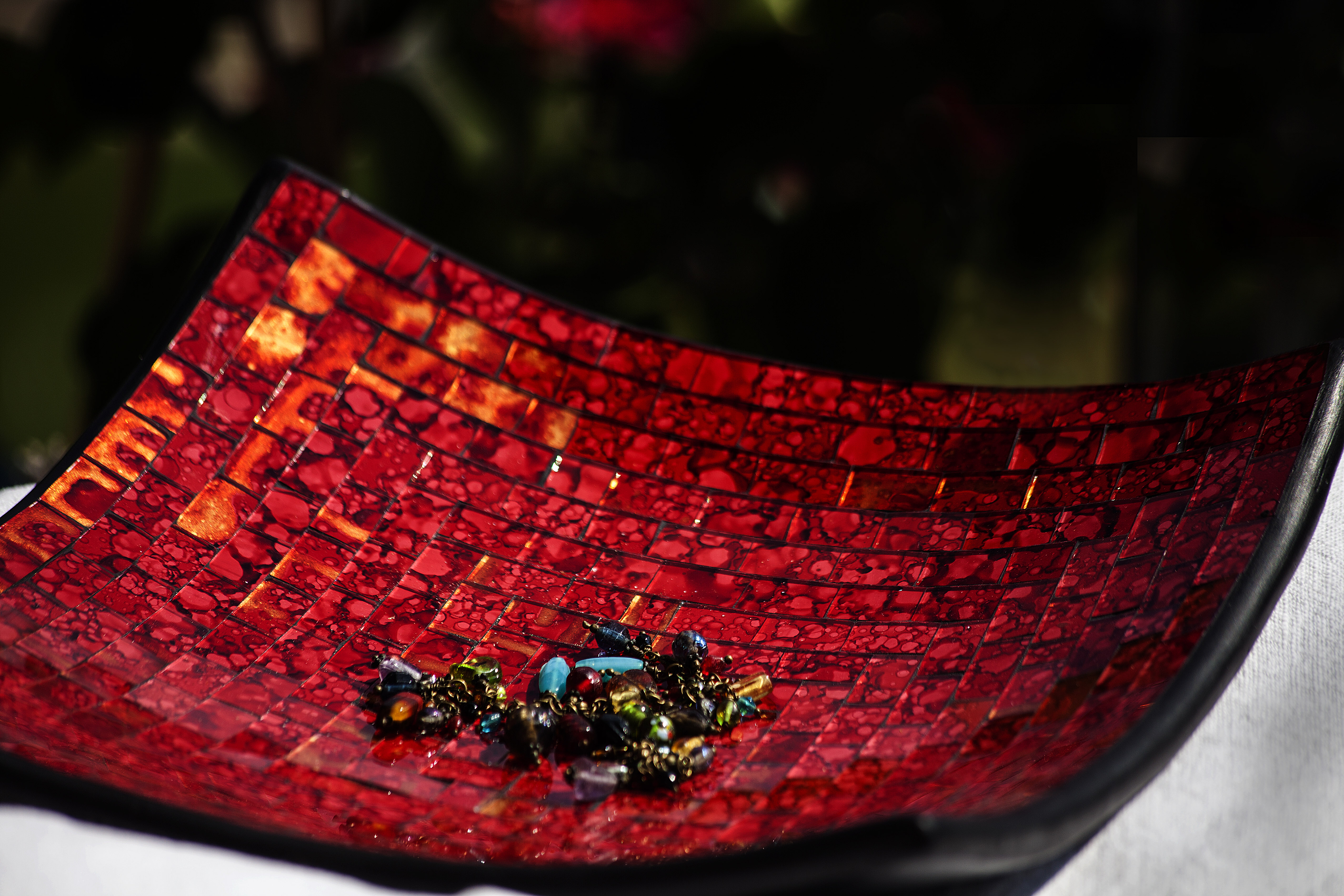 Mosaikteller 'Cherry', rot von fischer's lagerhaus