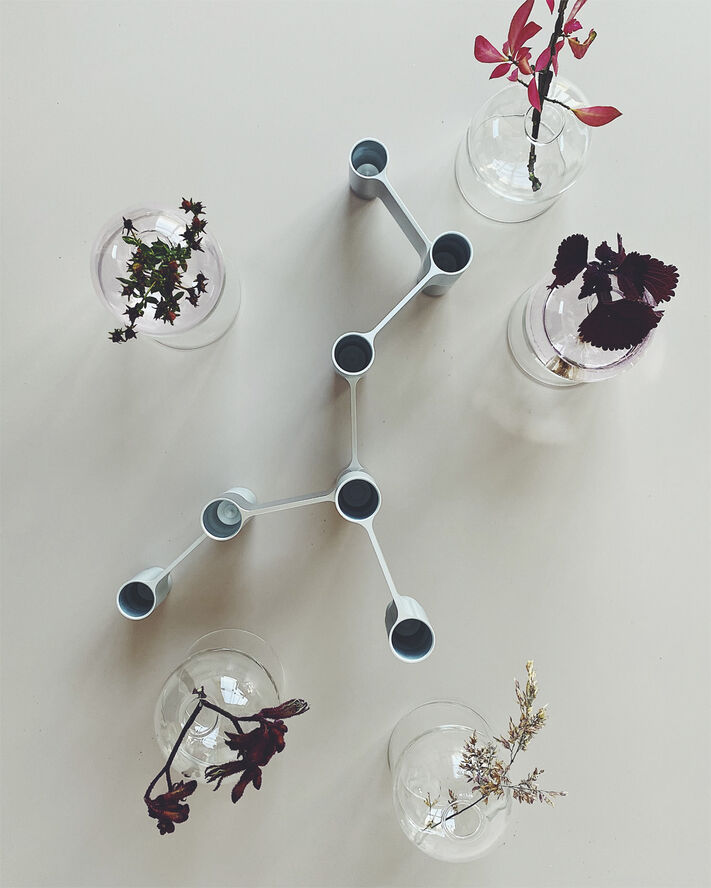 Studio About LINK, CANDLE HOLDER, POLISHED ALUMINIUM, 11060P 223