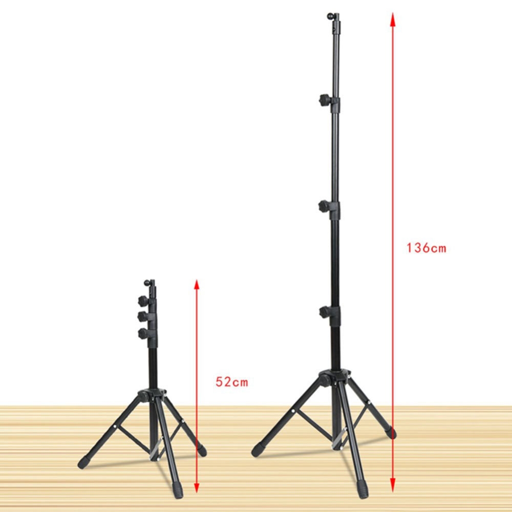 (136cm) 360° Universal Aluminium Tripod Stativ Halterung für Handys / Tablets (Breite 13.5-22.5cm) - Schwarz