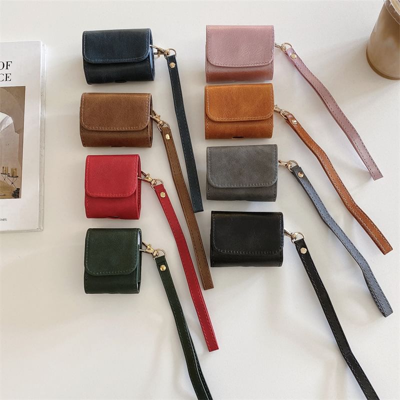 VanDi - Kunstleren AirPods / Pro oortelefoonhoesje met bandje