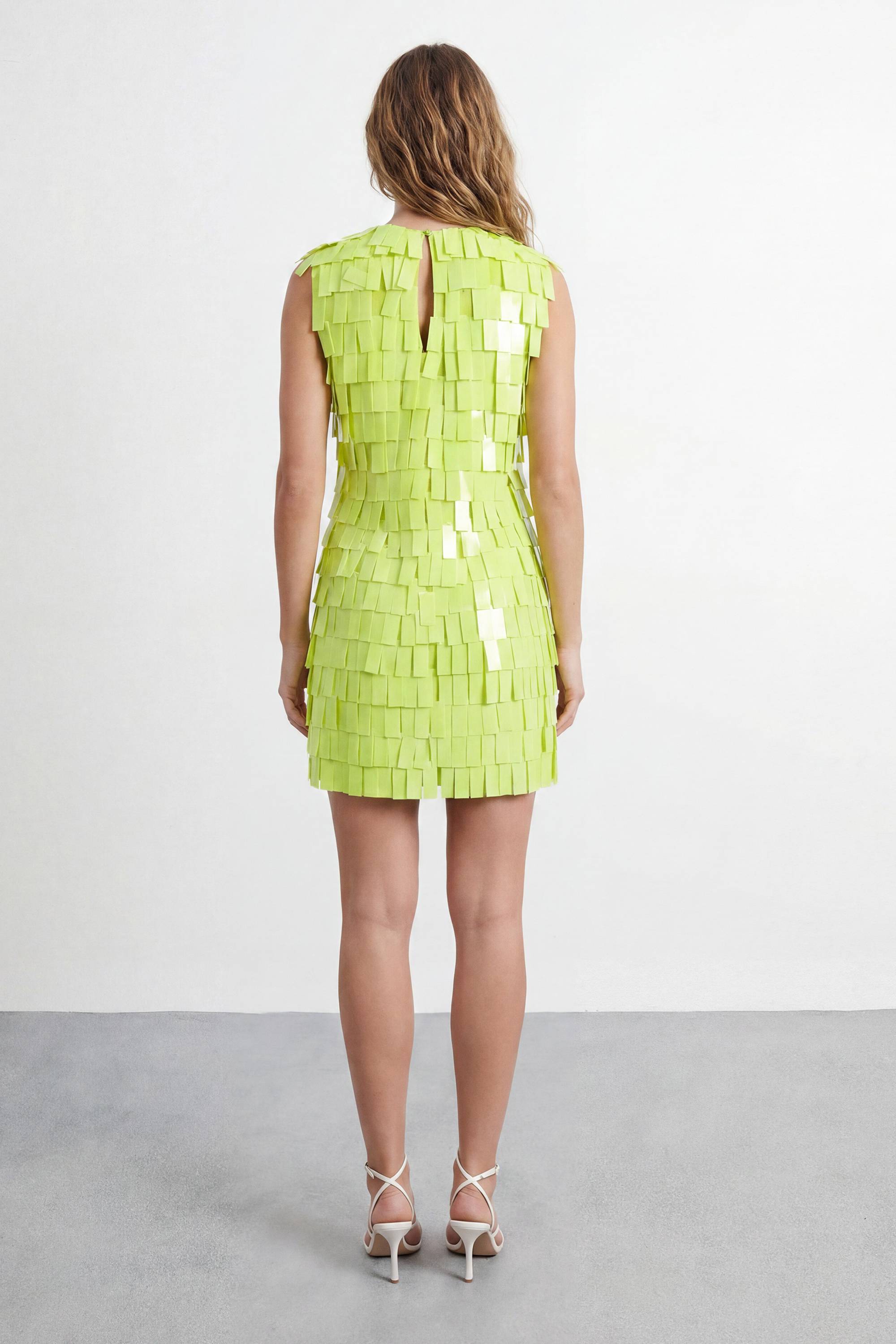 Warehouse Robe Mini À Franges De Sequins Avec Épaulettes