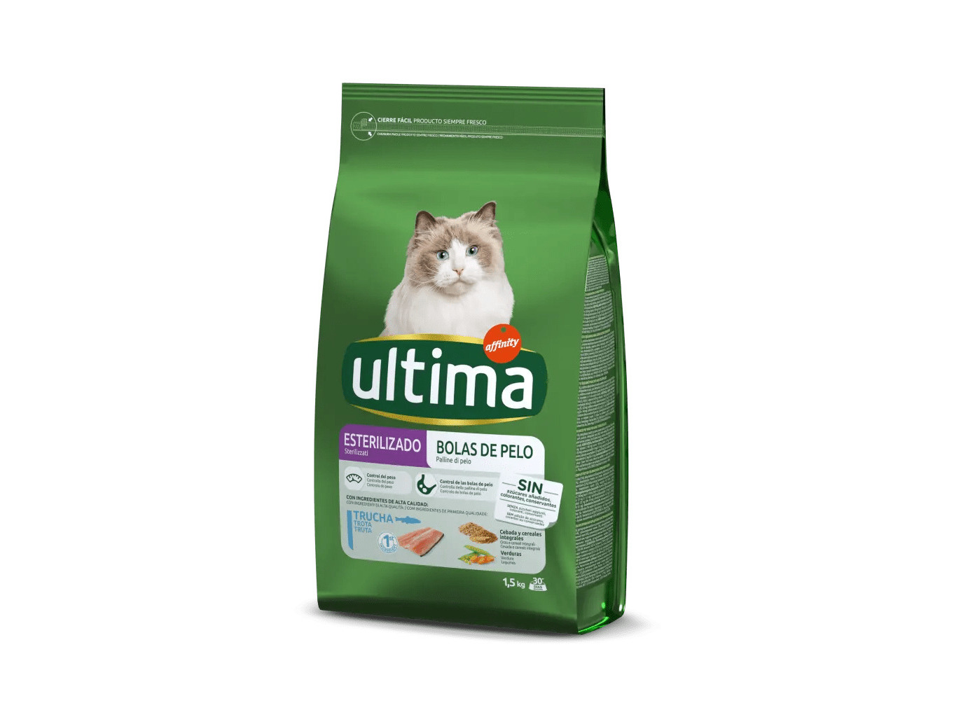 RAÇÃO PARA GATO ULTIMA BOLAS DE PÊLO COM TRUTA 1.5KG