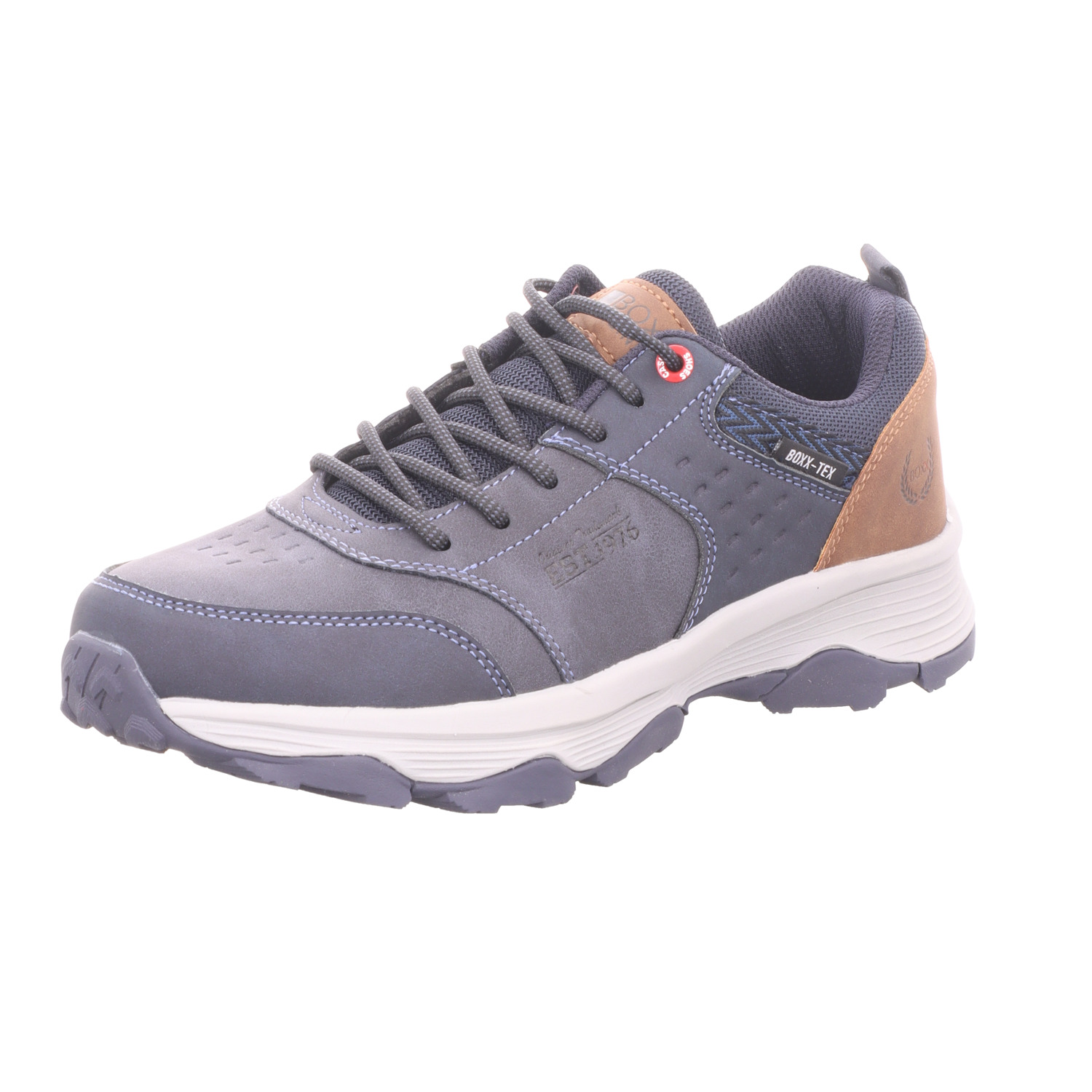 BOXX Herren-Schnürhalbschuh Blau-Braun