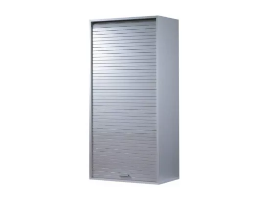Meuble de rangement à rideau large gris Cool L60xH124xP35
