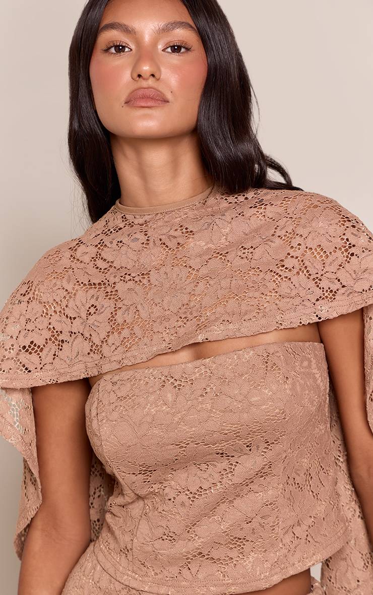Moka Ensemble Haut Bandeau En Dentelle Avec Détail Cape