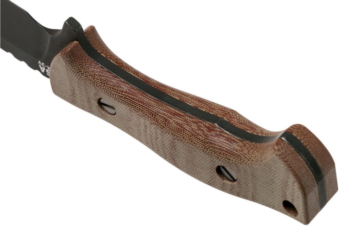Rick Hinderer Ranch Harpoon Spanto Black DLC Natural Micarta survivalmes