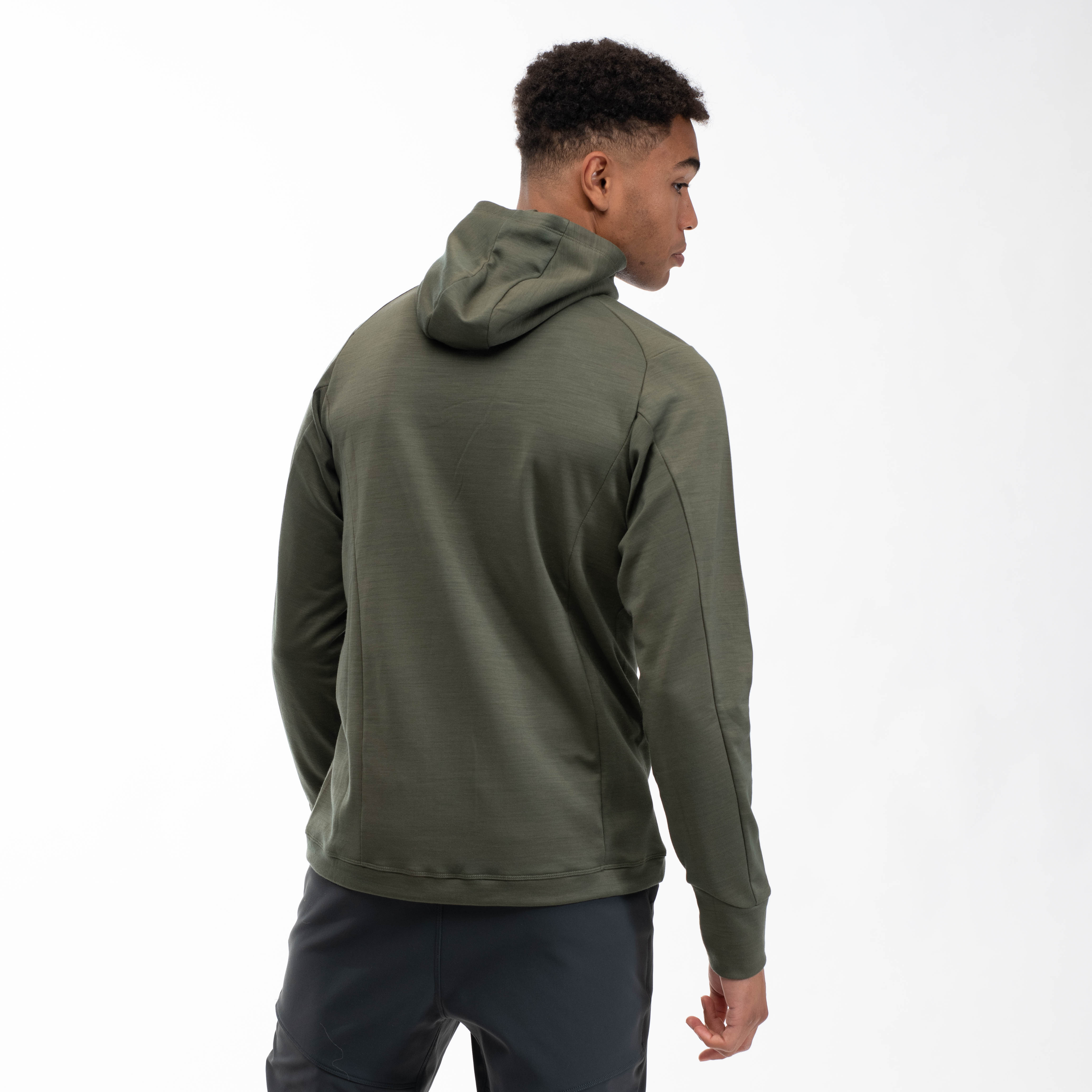 Ulstein Wool Hood Jacket Herre Dark Green Mud