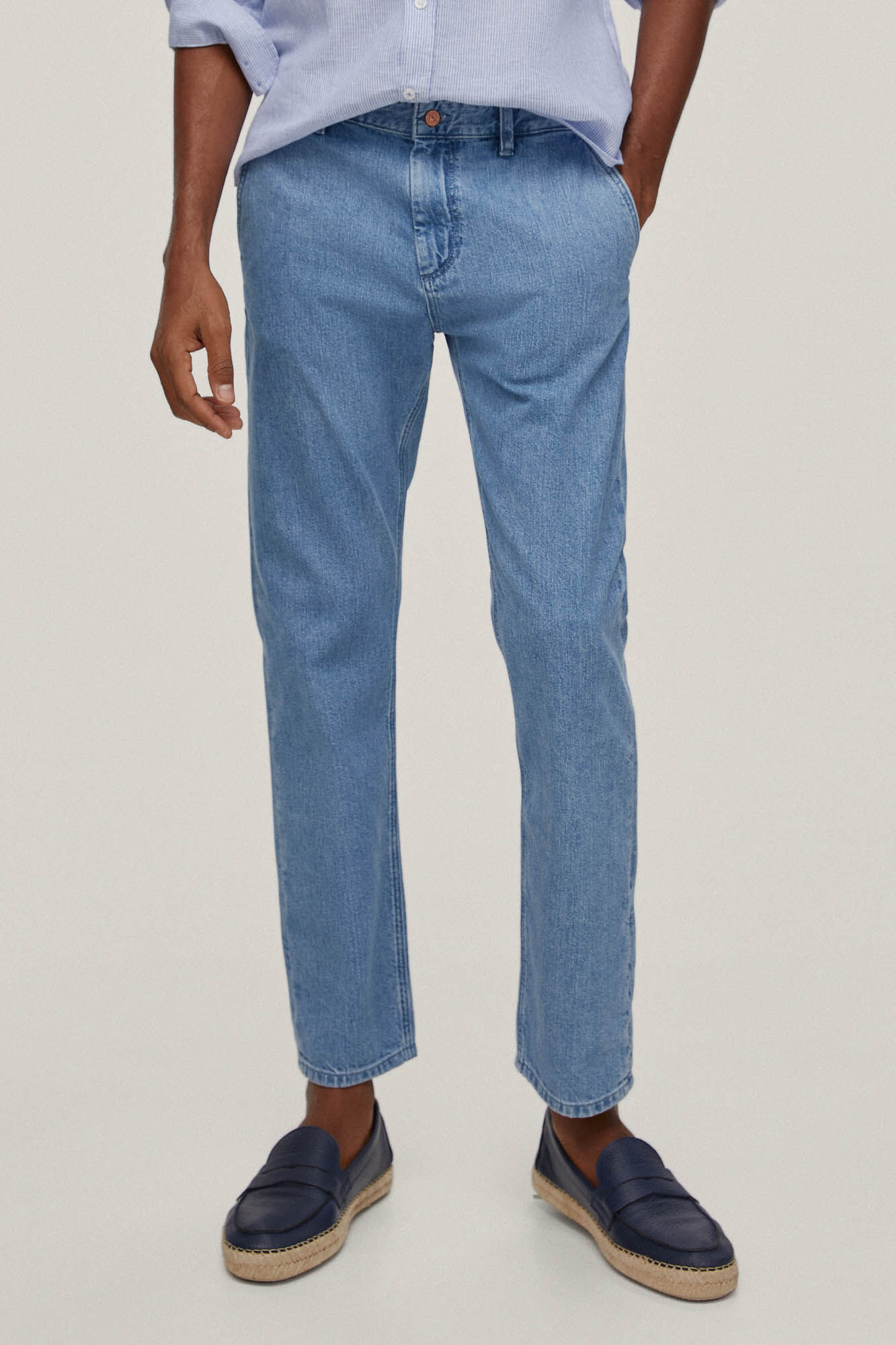 Calça chino jeans - Azul