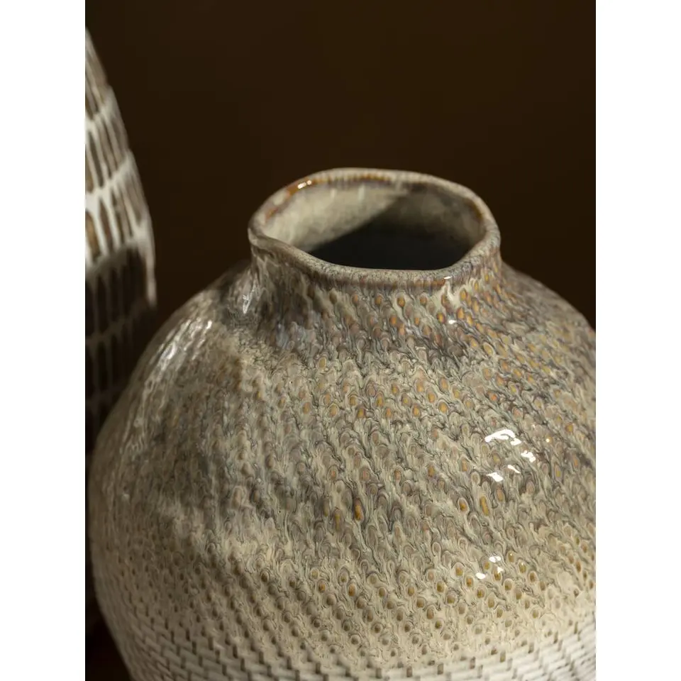 Vaas Bloesem - bruin keramiek - 30,5xØ26 cm