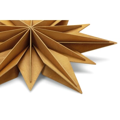 Weihnachtsstern Holz, Braun, 36 cm