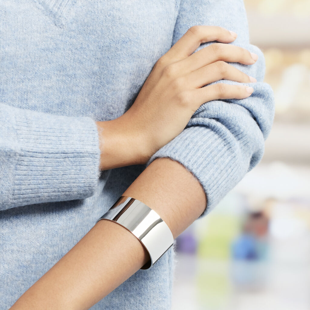 Bracelet Jonc Aissa Acier Blanc