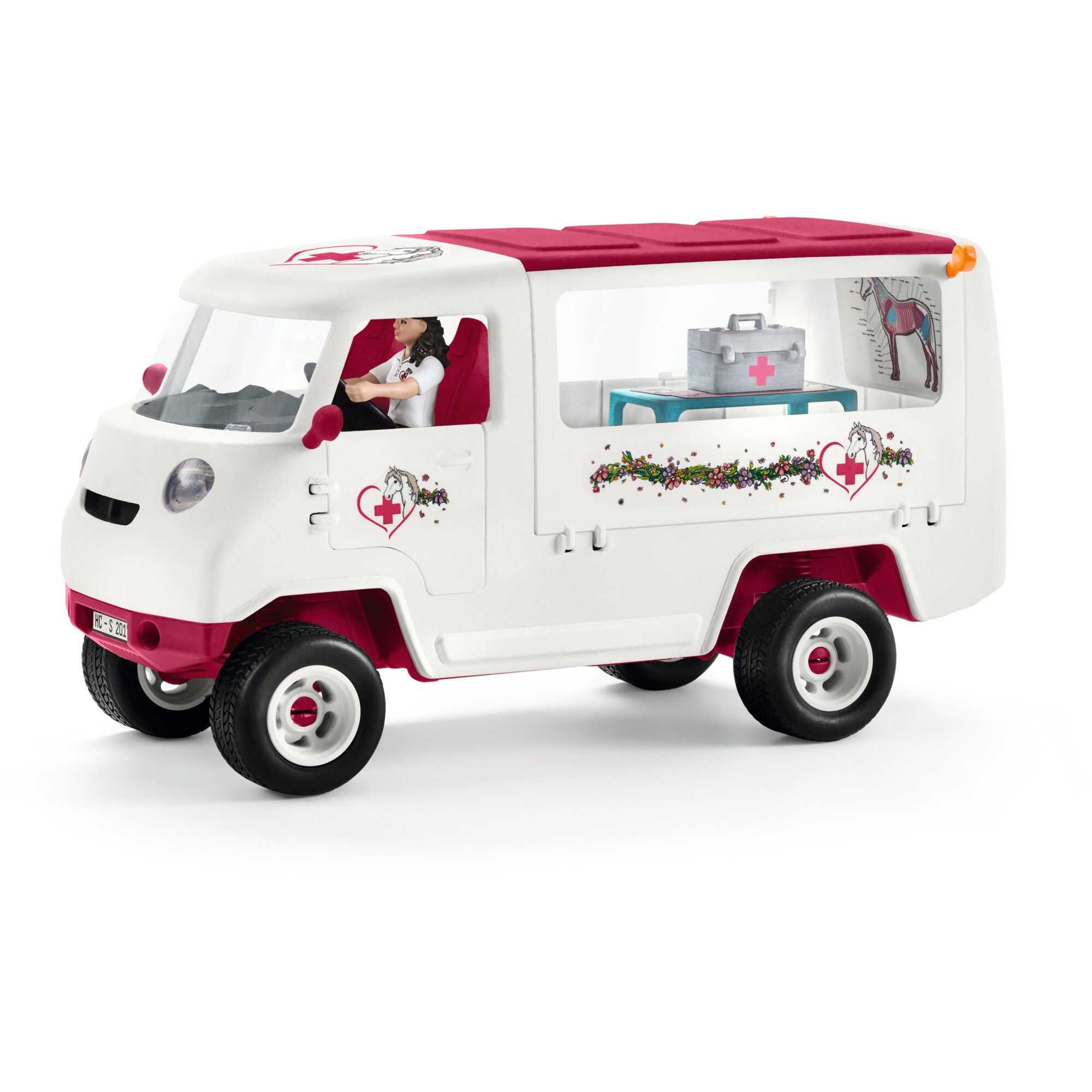 Schleich Spielfahrzeug Horse Club Mobile Tierärztin mit Hannoveraner Fohlen