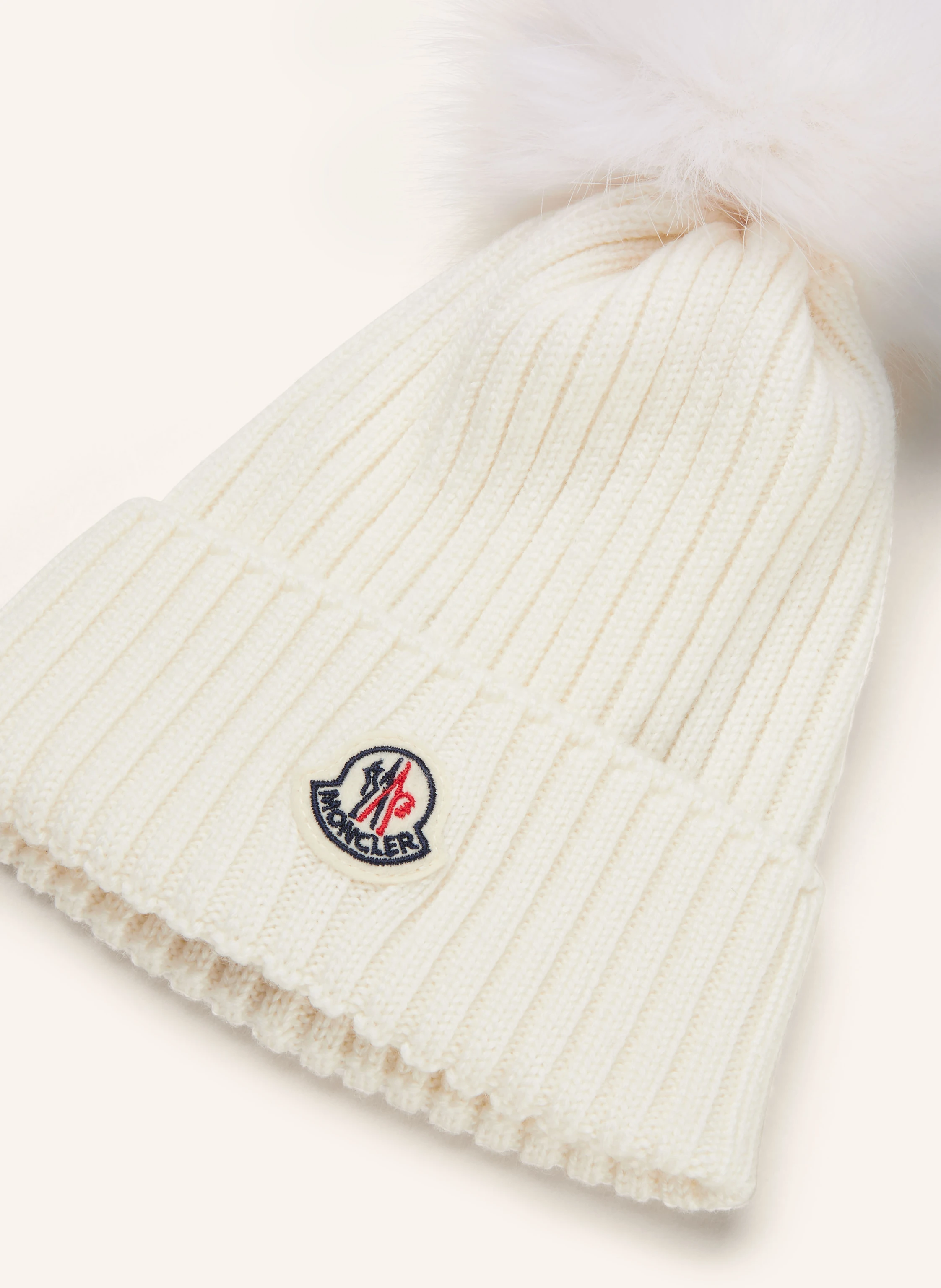 MONCLER enfant Mütze mit Kunstpelz-Bommel
