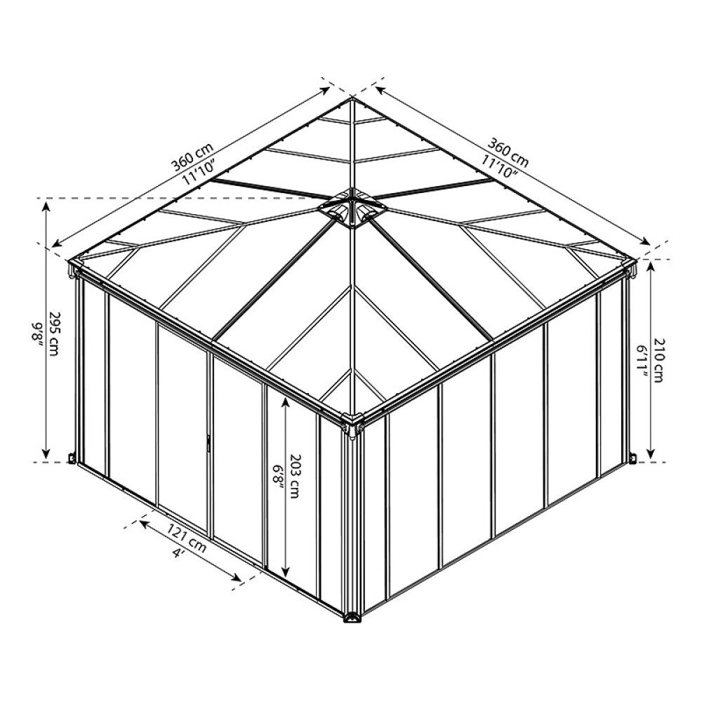 DRIVHUS CANOPIA LEDRO 3600 ORANGERI 13M²