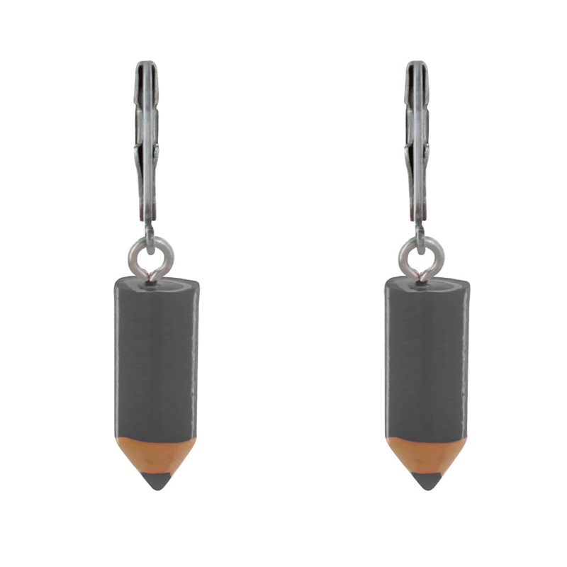Boucles d'Oreilles Acier Inoxydable Dormeuse Petit Crayon