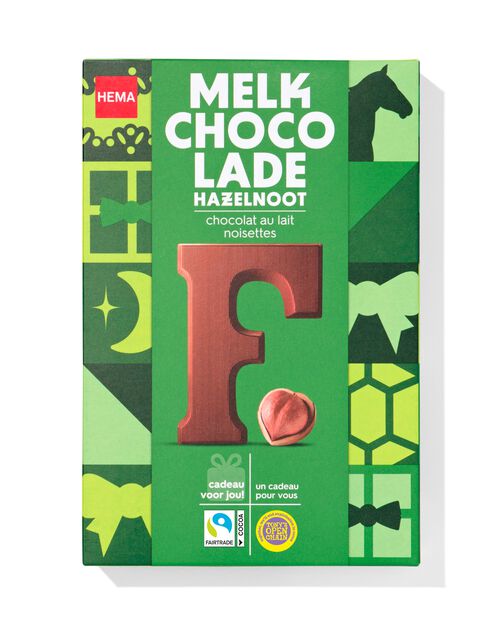 lettre F en chocolat aux noisettes 140g